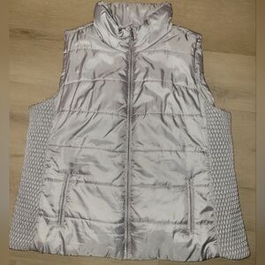 Liz Claiborne Silver Puffer Vest